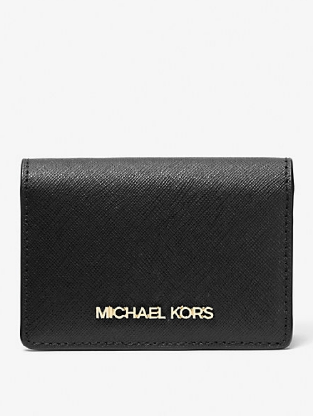 Michael Kors Jet Set Black Leather Wallet • Snap Card Holder • Minimal Wear